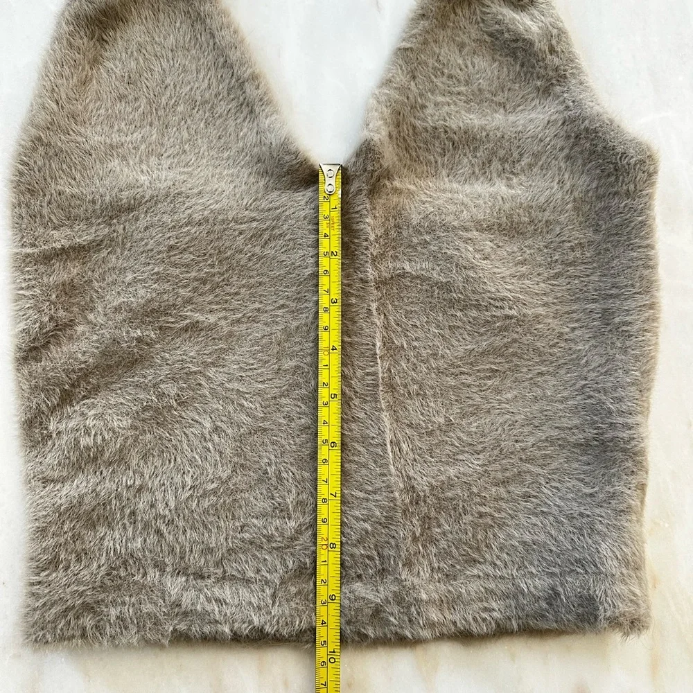 Gymshark Fuzzy Tan Halter Tank Top - Picture 5 of 12